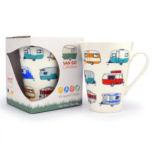 Womenswear: Van Go China Mug coloured caravans