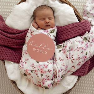 Snuggle Hunny Organic Muslin Wrap Cherry Blossom