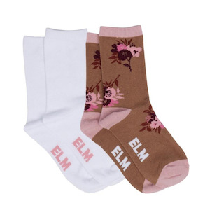 Elm Posy Floral Ankle Socks - 2 pack