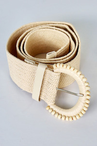 AH - Rattan Belt Raffia Beige