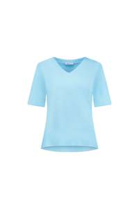 Vassalli V Neck Top - Caribbean