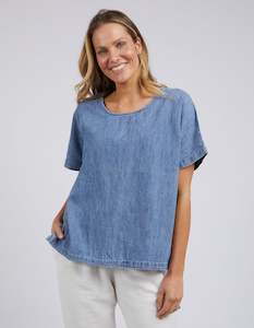 Womenswear: Elm Andy Denim S/S Tee - Light Blue Wash