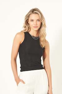 Lemon Tree Eva Glitter Tank - Black