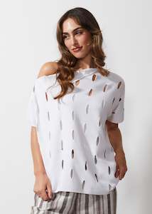 Z & P Holey Top - White