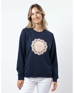 Womenswear: Stella + Gemma Classic Sweater - Navy Blush Dolly