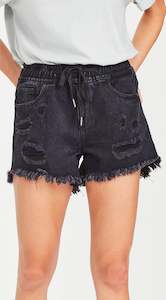 Womenswear: Junkfood Jeans Stella Shorts - Black