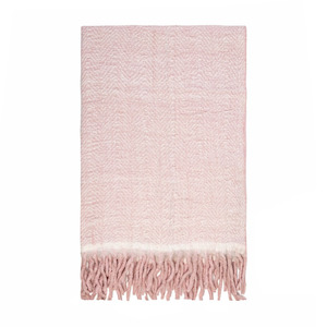 Linens & More Bliss Mohair Wool Blend Throw - Rose Smoke