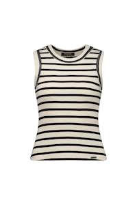 Knewe Label True Tank -Black/Ecru Stripe