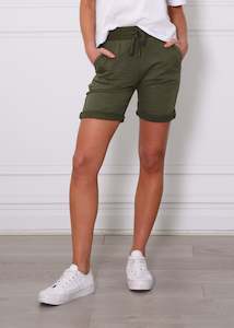 Monaco Riley Denim Shorts - Khaki