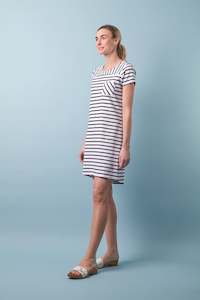 Charlie Jane Milford Dress - White/Navy