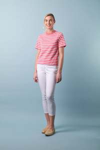 Womenswear: Charlie Jane Heathcote Tee - Melon/White