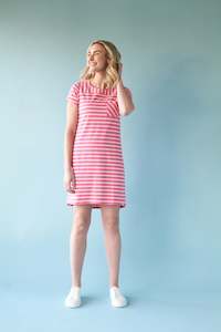 Charlie Jane Milford Dress -  Melon/White