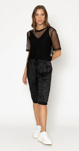 Two by Two Arrow Mesh Top - Black