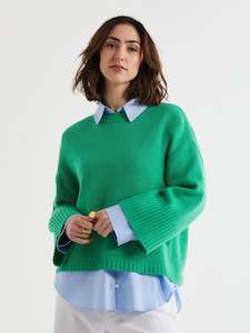 Womenswear: L D & Co Wide Sleeve Crew - Parakeet