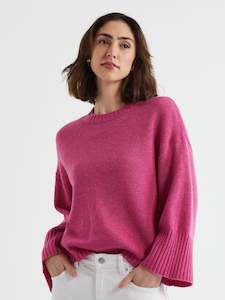 Womenswear: L D & Co Wide Sleeve Crew - Grape