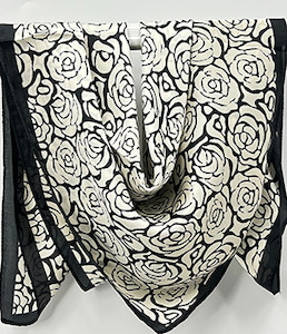 Frontier Neck Scarf - Roses B/W