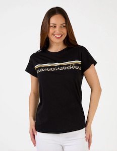 Stella Gemma Classic Black T-Shirt - Icon Stripe