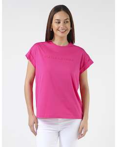 Stella + Gemma Cuff Sleeve T-Shirt - Cerise Pink