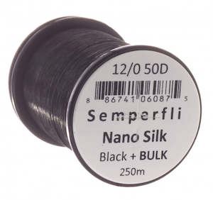 Semperfli Nano Silk 50D 12/0 Black Bulk 250m Spool