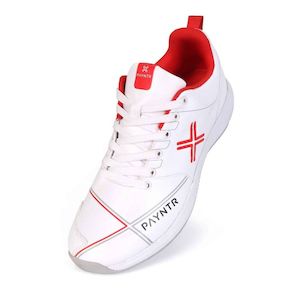 PAYNTR X SPIKES Cricket Shoes – White/Red