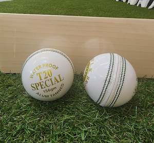 SHQ T-20  Leather Cricket Ball – 4 Piece – 156gm – White