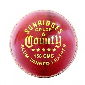 Balls: SS County Leather Cricket Ball – 4 Piece – 156gm – Red