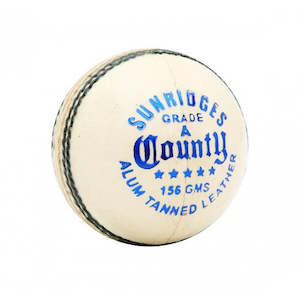 SS County Leather Cricket Ball – 4 Piece – 156gm – White