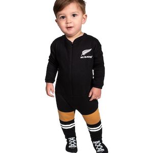 NZ ALL BLACKS INFANT UNISEX FOOTYSUIT