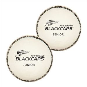 Cricket: NZ BLACK CAPS LEATHER CRICKET BALL 156GM | WHITE