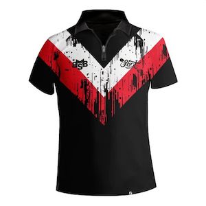 Shot Michael Smith White Strip Dart Shirt