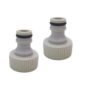 Agricultural machinery or equipment wholesaling: Plastic Tap Adaptor 3/4" BSPF to garden quick connect male