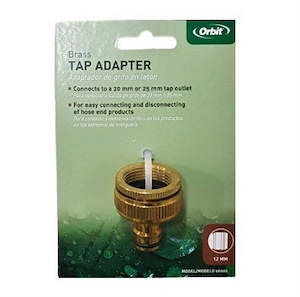 Hose Tap Adapter, Brass 12mm