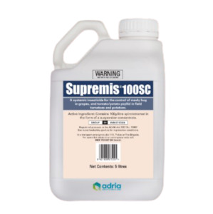 Agricultural machinery or equipment wholesaling: Supremis 100SC Insecticide 5L - psyllid control (NON-DG)