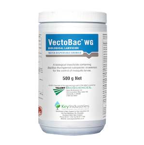 Agricultural machinery or equipment wholesaling: Vectobac WG biological insecticide 500g (Non-DG)