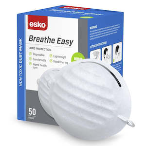 Breathe Easy Dust Mask non-valved 50Pk