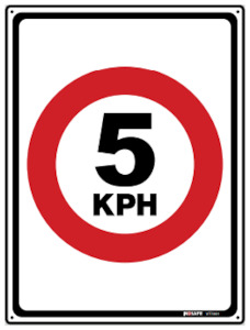 Sign 5kph 225x300mm