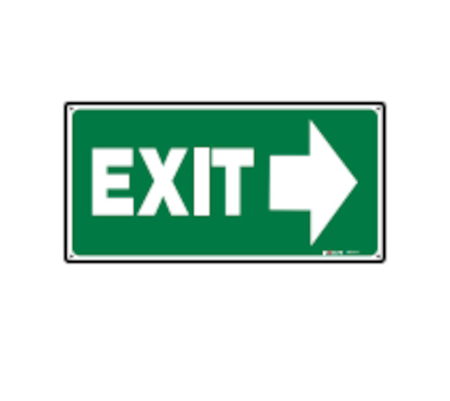 Sign EXIT with arrow