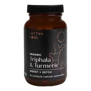 Wellness Collection: TRIPHALA - Organic Triphala and Turmeric Digest + Detox 60 Capsules Dietary Supplement