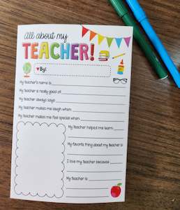 Gift Box: All about my teacher card