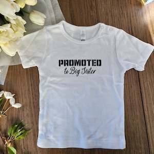 Squidge Baby: Child round neck Tee - Promoted to Big Sister