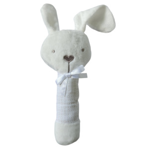 White Bunny Snuggle Rattle