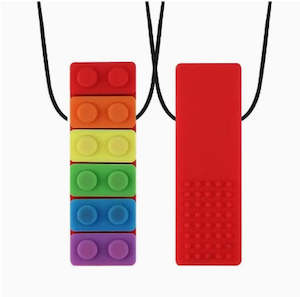 Squidge Baby: Sensory necklace - Rainbow Lego