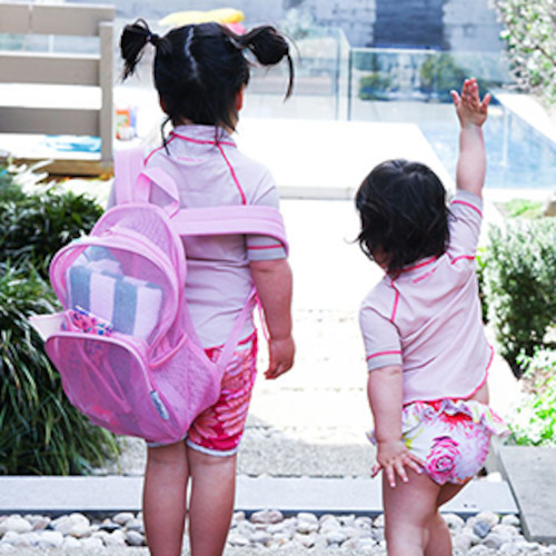 Swim kit with mesh backpack - Pink