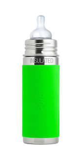 On Sale: Pura Kiki 260ml Infant Stainless Steel bottle - INSULATED Green sleeve