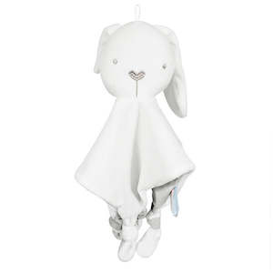 Nursery Decor: White Bunny Snuggle Blankie / Comforter