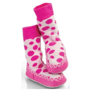 Mocc Ons: Pink Spot Designer Mocc Ons