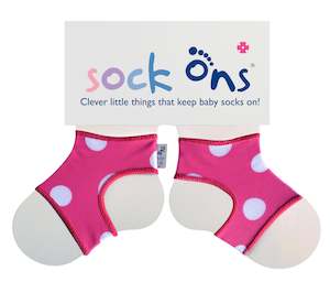 Socks Bibs: Baby Sock Ons - Pink spots