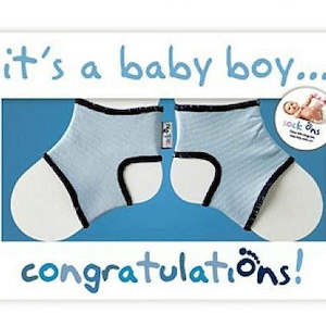 Socks Bibs: Sock Ons Congratulations Card (boy)