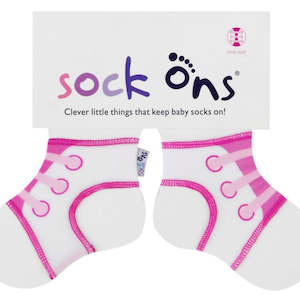 Socks Bibs: Baby Sneaker Sock Ons - Pink laces