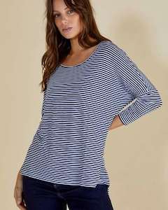 Betty Basics Milan Top Navy Stripe